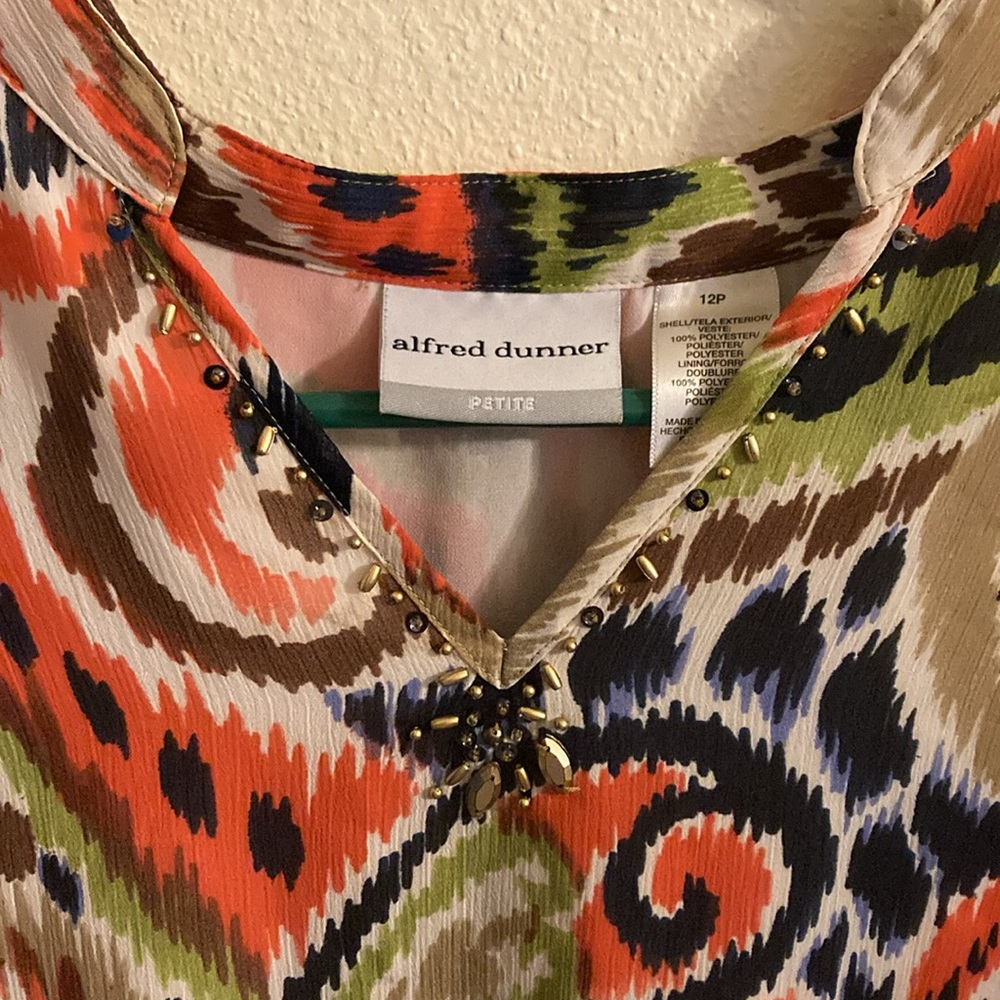 EUC Alfred Dunner multicolor blouse 12p - Picture 2 of 5